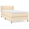 vidaXL Boxspring posteľ s matracom kr&eacute;mov&aacute; 100x200 cm l&aacute;tka