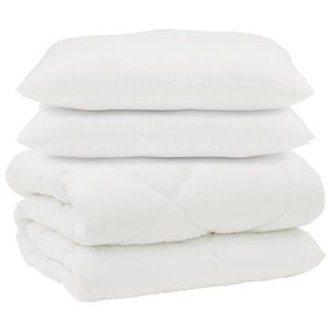 vidaXL Prikr&yacute;vka s vank&uacute;&scaron;mi s vank&uacute;&scaron;om 3 pcs Biela Mikrof&aacute;za a perie