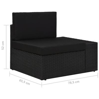 vidaXL 10-dielna záhradná sedacia súprava, polyratan, čierna
