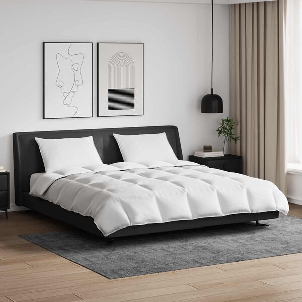 vidaXL Sada prikrývok s vankúšom 3 pcs Biela Husacia perie