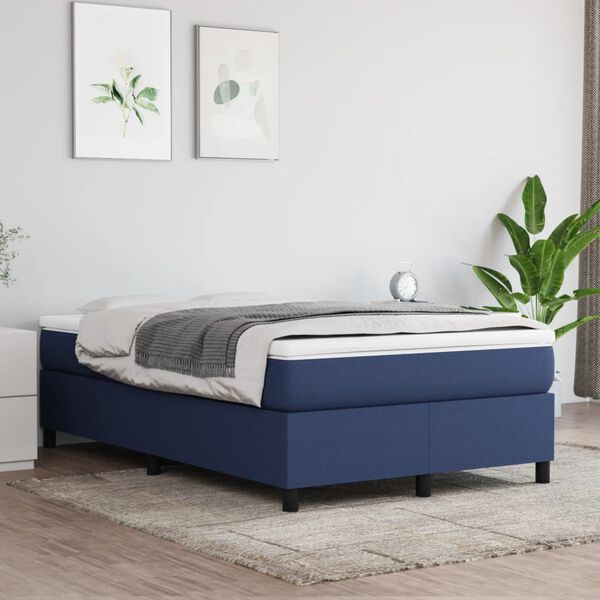 vidaXL Boxspring posteľ s matracom modrá 120x200 cm látka