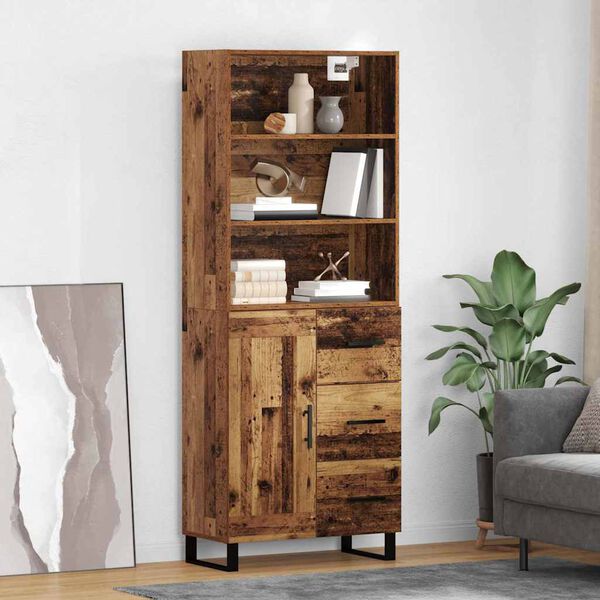 vidaXL Highboard Star&eacute; drevo 69,5 x 34 x 180 cm Kompozitn&eacute; drevo
