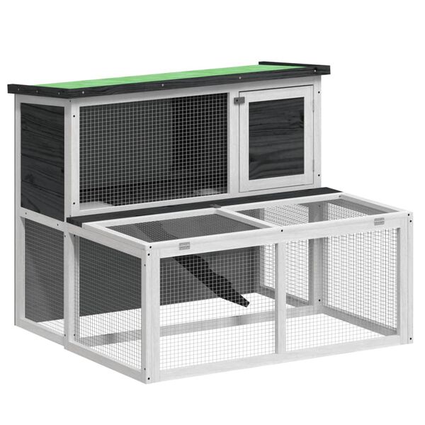 vidaXL Králikáreň sivá 102x90x84,5 cm masívna borovica