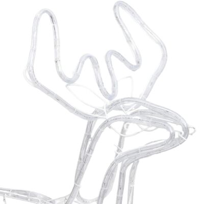 vidaXL Vianočná silueta soba, pohyblivá hlava, teplá biela 76x42x87 cm