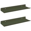 vidaXL Z&aacute;vesn&aacute; polica 2 ks Olivov&aacute; zelen&aacute; 30 x 9 x 2,5 cm Oceľ