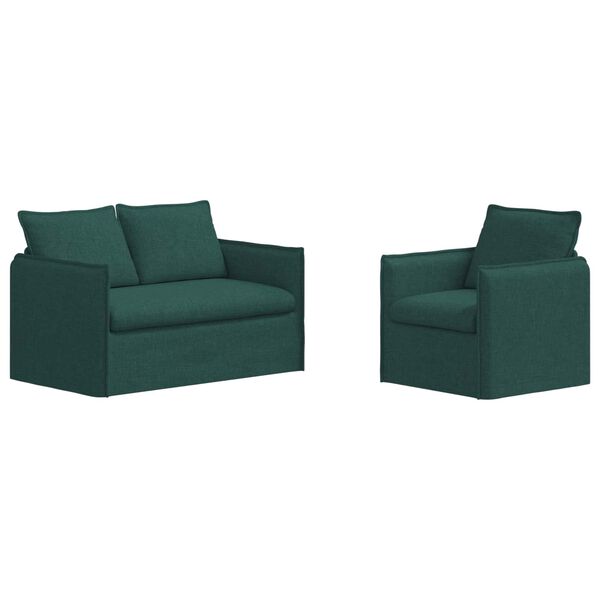 vidaXL Sada pohoviek 2 pcs Tmavozelen&aacute; 196 x 82 x 85 cm l&aacute;tka