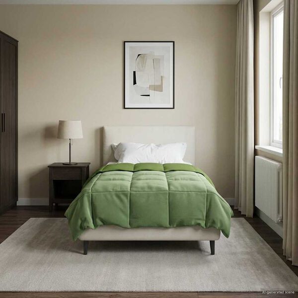 vidaXL Letn&aacute; prikr&yacute;vka &Scaron;nurovan&yacute; Zelen&aacute; 135 x 220 cm Mikrovl&aacute;kno