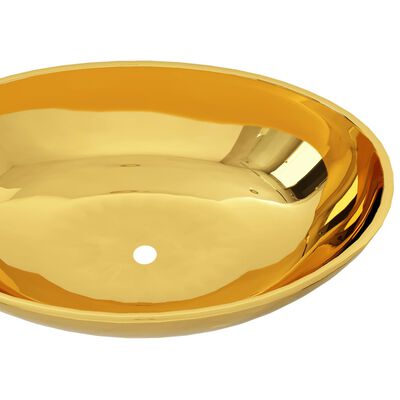 vidaXL Umývadlo 40x33x13,5 cm keramické zlaté