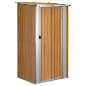 vidaXL Z&aacute;hradn&yacute; domček hned&yacute; 118,5x97x209,5 cm pozinkovan&aacute; oceľ