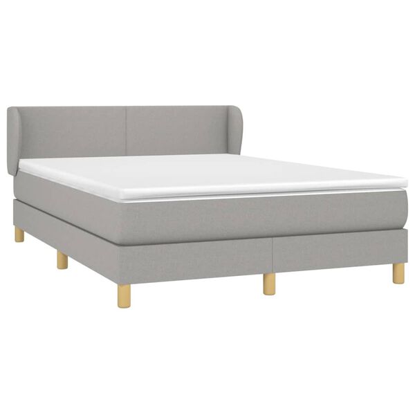 vidaXL Boxspring posteľ s matracom bledosiv&aacute; 140x200 cm l&aacute;tka