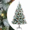 vidaXL Umel&yacute; vianočn&yacute; stromček Zelen&aacute; a biela 240 cm PVC, kov a plast
