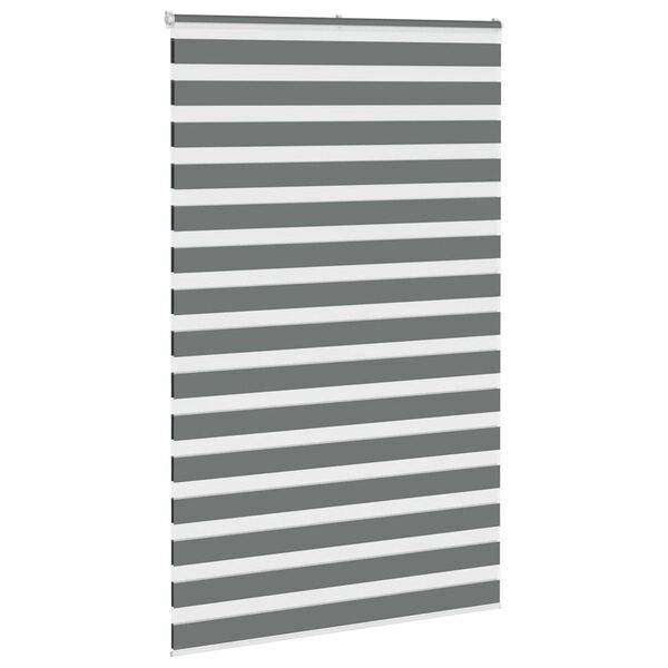 vidaXL Zebra roleta tmavošedá 140x200 cm šírka látky 135,9cm polyester