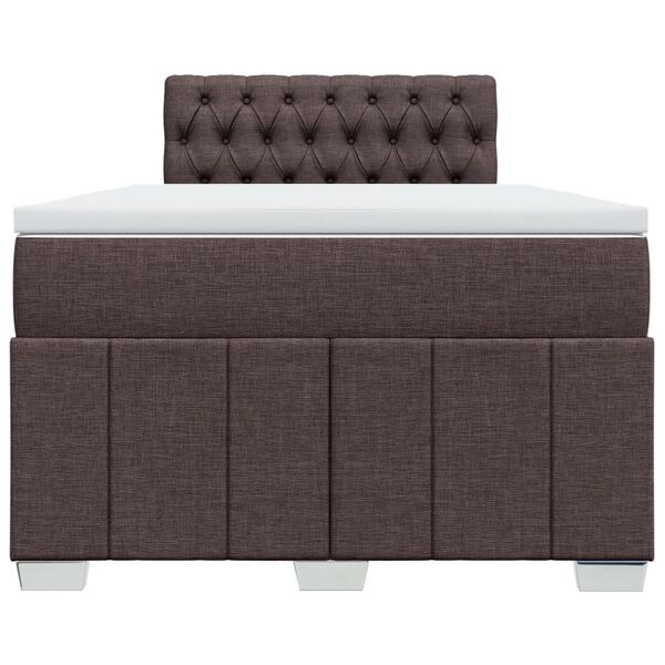 vidaXL Boxspring posteľ s matracom tmavohned&aacute; 120x190 cm l&aacute;tka