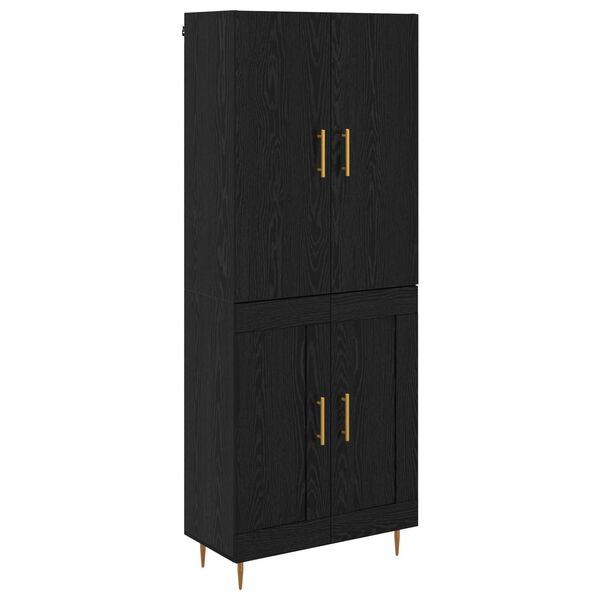 vidaXL Highboard Čierny dub 69,5 x 34 x 180 cm Kompozitn&eacute; drevo