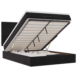 VidaXL Osmansk&aacute; posteľ s matracmi a LED di&oacute;dami Čierna 140x190cm Zamat