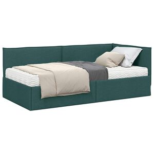 vidaXL Rohov&yacute; r&aacute;m postele s matracom 2 ks Tmavozelen&aacute; 80 x 200 cm