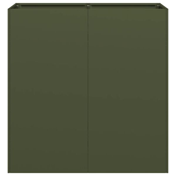 VidaXL kvetináč Olive Green 80x40x80 cm Oceľ valcovaná za studena