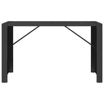 vidaXL Záhradný stôl so sklenenou doskou čierny 185x80x110cm polyratan