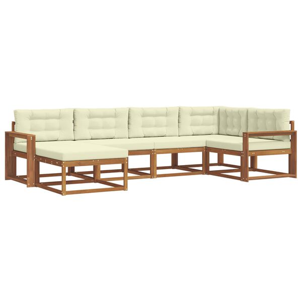 vidaXL Z&aacute;hradn&aacute; s&uacute;prava gaučov s vank&uacute;&scaron;om 6 pcs Pr&iacute;rodn&aacute; a kr&eacute;mov&aacute;