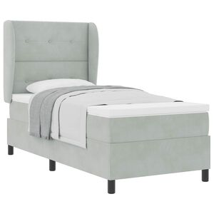 vidaXL Posteľ s pružinov&yacute;m r&aacute;mom Svetlosiv&aacute; 200 x 80 cm Polyester