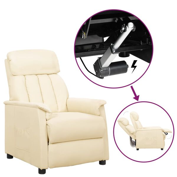 vidaXL Zdv&iacute;hacie kreslo kr&eacute;mov&eacute; umel&aacute; koža