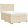 vidaXL Posteľn&yacute; r&aacute;m boxspring s matracom kr&eacute;mov&yacute; 160x200 cm l&aacute;tka