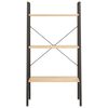 vidaXL 3-poschodová rebríková polica bledohnedá a čierna 56x35x108 cm