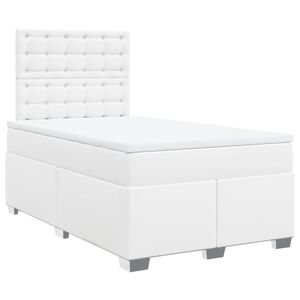 vidaXL Boxspring posteľ s matracom biela 120x200 cm umel&aacute; koža