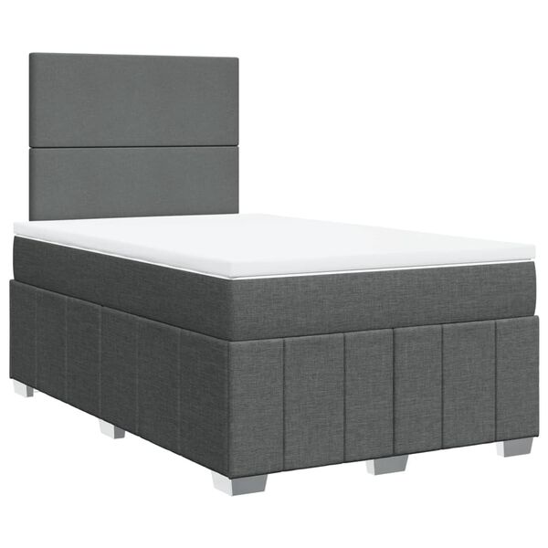 vidaXL Boxspring posteľ s matracom tmavosiv&yacute; 120x200 cm l&aacute;tka