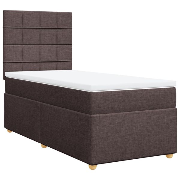 vidaXL Boxspring posteľ s matracom tmavohnedá 100x200 cm látka