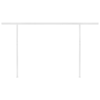 vidaXL Ručne zaťahovacia markíza so stĺpikmi 4,5x3,5 m žlto-biela