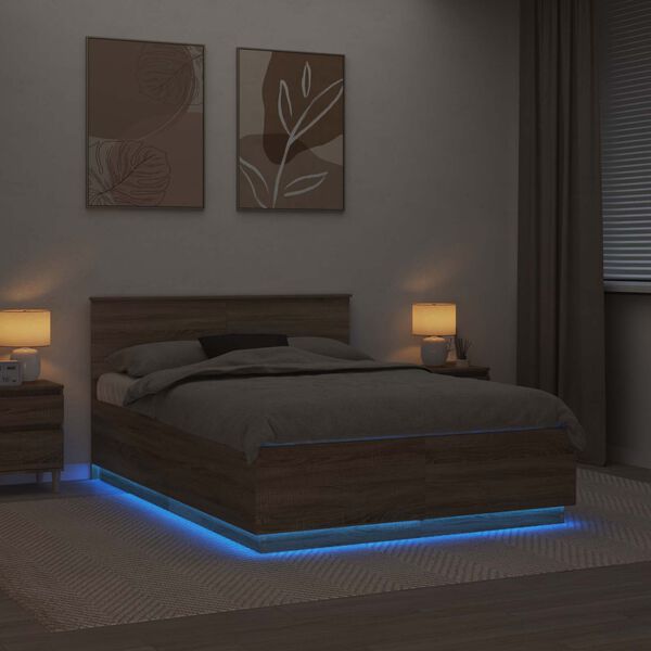 vidaXL R&aacute;m postele Sonoma dub 150 x 200 cm Kompozitn&eacute; drevo