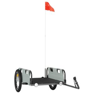 vidaXL Pr&iacute;ves na bicykel, siv&yacute;, oxfordsk&aacute; l&aacute;tka, železo