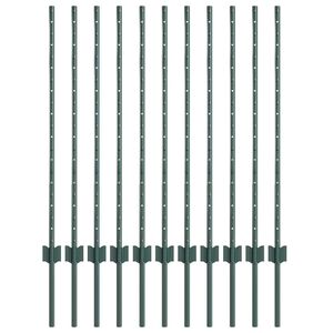 vidaXL Zabudovan&yacute; plotov&yacute; stĺpik 11 ks Zelen&aacute; 140 cm