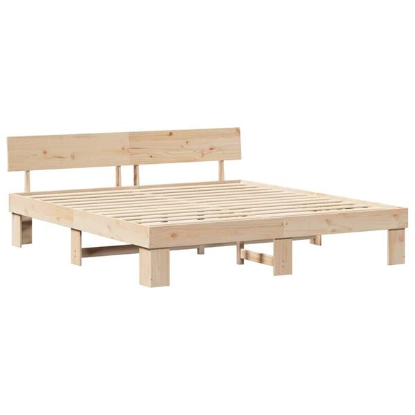 vidaXL R&aacute;m postele Pr&iacute;rodn&aacute; 180 x 200 cm Mas&iacute;vne borovicov&eacute; drevo