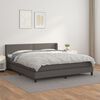 vidaXL Boxspring posteľ s matracom siv&aacute; 160x200 cm umel&aacute; koža