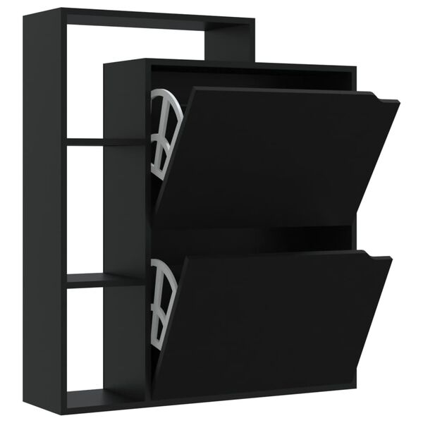 vidaXL Botn&iacute;k čierny 79,5x24x90,5 cm drevotrieska