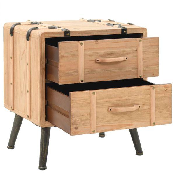 vidaXL Nočný stolík jedľový masív 50x35x57 cm