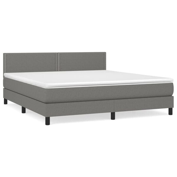 vidaXL Boxspring posteľ s matracom tmavosiv&aacute; 160x200 cm l&aacute;tka