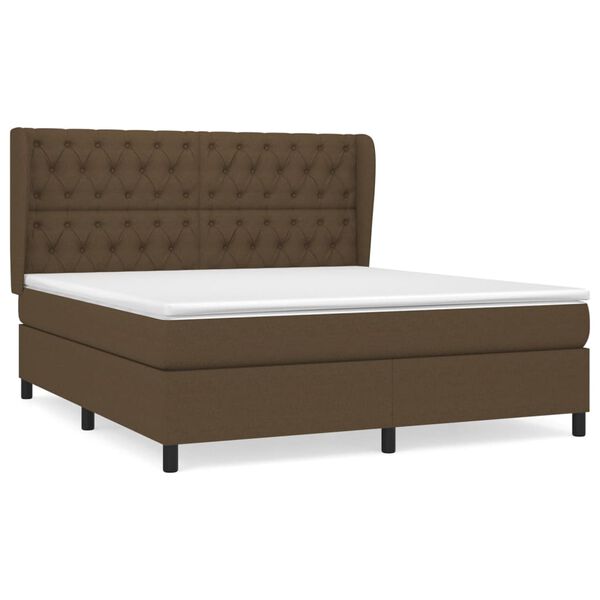 vidaXL Boxspring posteľ s matracom tmavohned&aacute; 160x200 cm l&aacute;tka