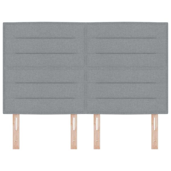 vidaXL Zadn&eacute; čelo s čelnou doskou Svetlosiv&aacute; 144 cm Umel&aacute; koža