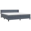 vidaXL Posteľn&yacute; r&aacute;m boxspring s matracom tmavosiv&yacute; 180x210 cm zamat