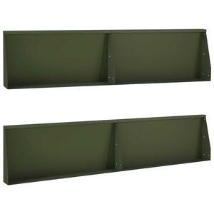 vidaXL Oporn&yacute; m&uacute;r 4 ks 100 x 12 x 30 cm Oceľ Olivovo zelen&aacute;