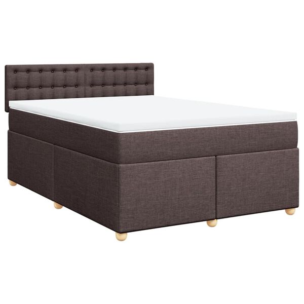 vidaXL Boxspring posteľ s matracom tmavohned&aacute; 160x200 cm l&aacute;tka