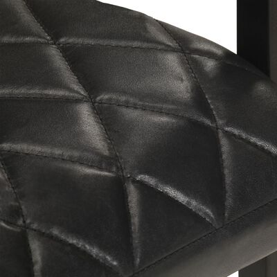 vidaXL Jedálenské stoličky, perová kostra 4 ks, čierne, pravá koža