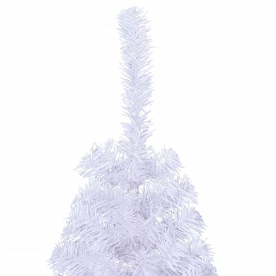 vidaXL Umelý polovičný vianočný stromček+stojan, biely 150 cm, PVC