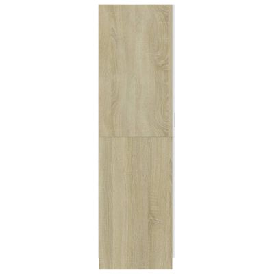 vidaXL Šatník, biela a dub sonoma 80x52x180 cm, kompozitné drevo