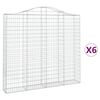 vidaXL Obl&uacute;kov&eacute; gabi&oacute;nov&eacute; ko&scaron;e 6ks 200x30x180/200cm pozinkovan&eacute; železo