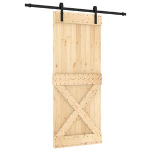 vidaXL Posuvn&eacute; dvere Pr&iacute;rodn&aacute; a čierna 85 x 210 cm