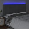 vidaXL Čelo postele s LED tmavosiv&eacute; 200x5x118/128 cm l&aacute;tka